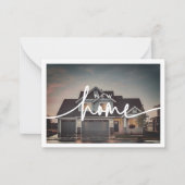 ミニマルモダンリストの新しいホームスクリプトフォト ノートカード (正面)