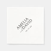 ミニマルモダンリストの新郎新婦 スタンダードカクテルナプキン (正面)