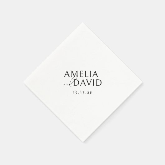 ミニマルモダンリストの新郎新婦 スタンダードカクテルナプキン (角)