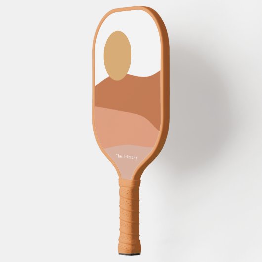 ミニマルモダンリストの日の出と日没の砂漠 ピックルボールラケット (左)