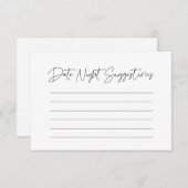 ミニマルモダンリストの日付の夜アイディア エンクロージャーカード (正面/裏面)