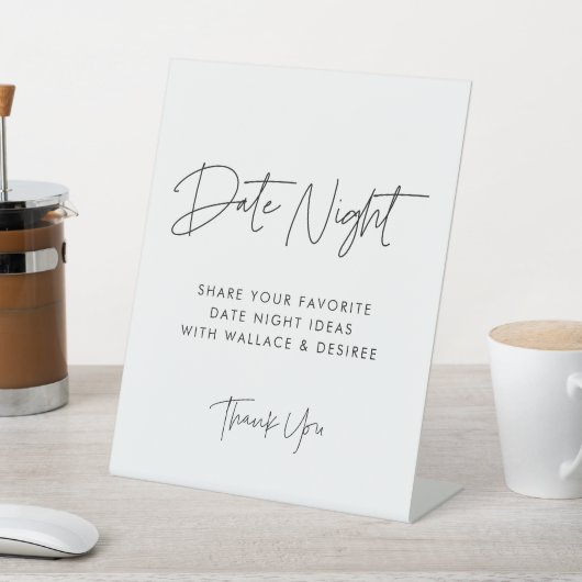 ミニマルモダンリストの日付の夜アイディア 台座サイン (インサイチュ)