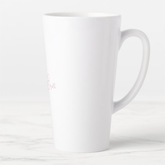 ミニマルモダンリストの書の追加の名前 カフェラテマグ (右)
