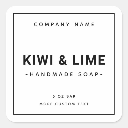 ミニマルモダンリストの正方形の製品ラベル スクエアシール (正面)