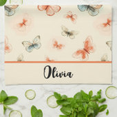 ミニマルモダンリストの水彩蝶 キッチンタオル (折り畳み)