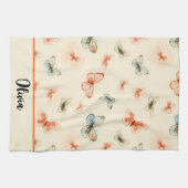 ミニマルモダンリストの水彩蝶 キッチンタオル (横)