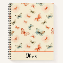 ミニマルモダンリストの水彩蝶 ノートブック