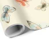 ミニマルモダンリストの水彩蝶 ラッピングペーパー (ロールコーナー)