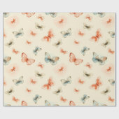 ミニマルモダンリストの水彩蝶 ラッピングペーパー (フラット)