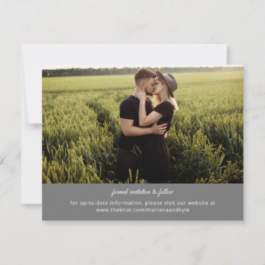 ミニマルモダンリストの灰色の写真日付を保存 (裏面)