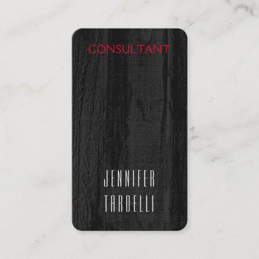 ミニマルモダンリストの灰色の木の背エレガント景 名刺 (正面)