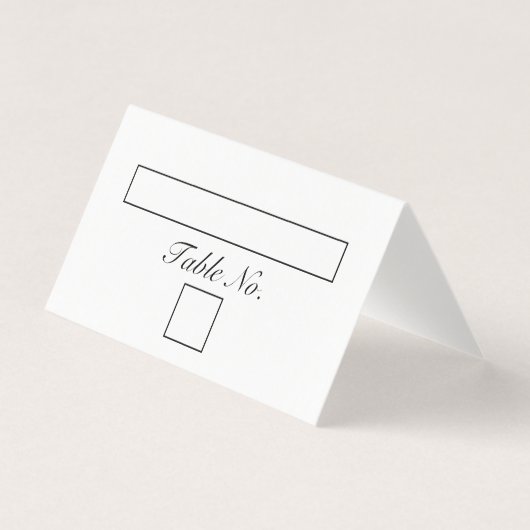 ミニマルモダンリストの白いテーブル番号と名刺 (正面)