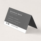 ミニマルモダンリストの白とグレーのロゴ 名刺 (裏面)