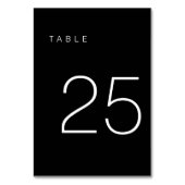 ミニマルモダンリストの白黒のテーブル番号25 テーブルナンバー (裏面)