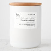 ミニマルモダンリストの白黒の化粧品ラベル フードラベル (正面)