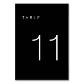ミニマルモダンリストの白黒の表の番号11 テーブルナンバー (正面)