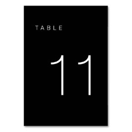 ミニマルモダンリストの白黒の表の番号11 テーブルナンバー
