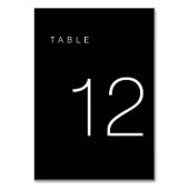 ミニマルモダンリストの白黒の表の番号12 テーブルナンバー (正面)