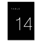 ミニマルモダンリストの白黒の表の番号14 テーブルナンバー (裏面)