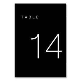 ミニマルモダンリストの白黒の表の番号14 テーブルナンバー