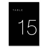 ミニマルモダンリストの白黒の表の番号15 テーブルナンバー (正面)