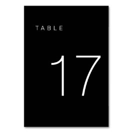 ミニマルモダンリストの白黒の表の番号17 テーブルナンバー