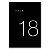 ミニマルモダンリストの白黒の表の番号18 テーブルナンバー (正面)