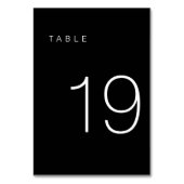 ミニマルモダンリストの白黒の表の番号19 テーブルナンバー (正面)