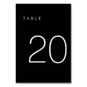 ミニマルモダンリストの白黒の表の番号20 テーブルナンバー (裏面)