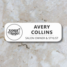 ミニマルモダンリストの白黒サロンスタッフロゴ