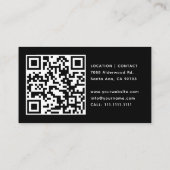 ミニマルモダンリストの白黒ロゴQrコード 名刺 (裏面)
