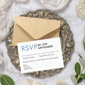 ミニマルモダンリストの白黒RSVPカード 出欠カード