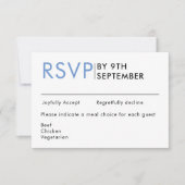 ミニマルモダンリストの白黒RSVPカード 出欠カード (正面)