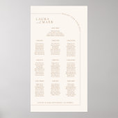 ミニマルモダンリストの結婚アーチ座席表 ポスター (正面)