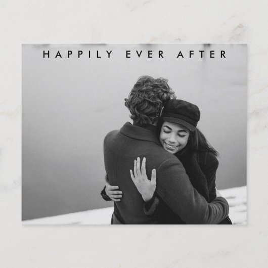 ミニマルモダンリストの結婚写真ありがとう (裏面)