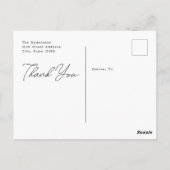 ミニマルモダンリストの結婚写真ありがとう ポストカード (裏面)