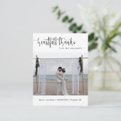 ミニマルモダンリストの結婚写真ありがとう ポストカード (スタンド正面)