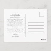 ミニマルモダンリストの結婚写真ありがとう ポストカード (裏面)