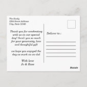 ミニマルモダンリストの結婚写真ありがとう  ポストカード (裏面)