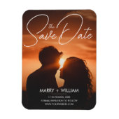 ミニマルモダンリストの結婚式の日付写真を保存 マグネット (縦)