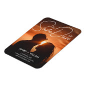 ミニマルモダンリストの結婚式の日付写真を保存 マグネット (左側)