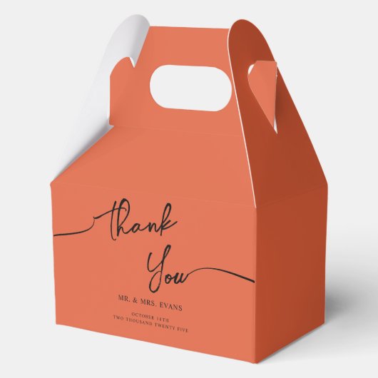 ミニマルモダンリストの結婚箱。 フェイバーボックス (正面)