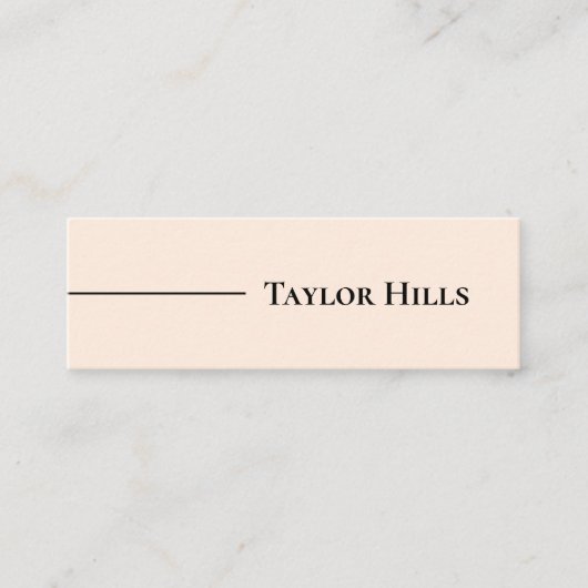 ミニマルモダンリストの線名ベージュ スキニー名刺 (正面)