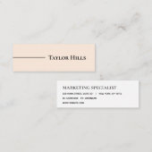 ミニマルモダンリストの線名ベージュ スキニー名刺 (正面/裏面)