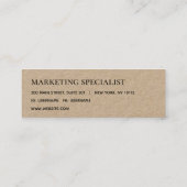 ミニマルモダンリストの線名Kraft スキニー名刺 (裏面)