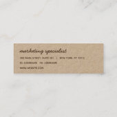 ミニマルモダンリストの線名Kraft スキニー名刺 (裏面)