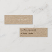 ミニマルモダンリストの線名Kraft スキニー名刺 (正面/裏面)