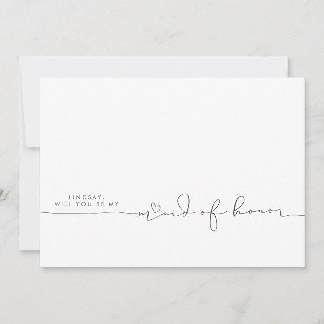 ミニマルモダンリストの編集可能カラーメイド・オブ・オーナー（花嫁付き添い人） (正面)