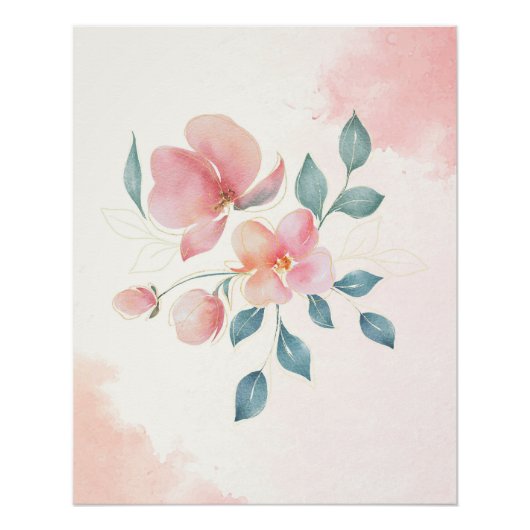 ミニマルモダンリストの花 ポスター (正面)