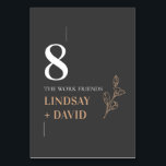 ミニマルモダンリストの葉のテーブル番号カード テーブルナンバー<br><div class="desc">招待状のゲスト結婚は、このシンプルとカスタマイズ可能なテーブモダンルナンバカードを使用して、炭の背景にクリーンなフォントを備えている。この招待はどんな季節にもピッタリだ。レイアウト、フォント、文字サイズの変更など、このデザインの高度なカスタマイズを行うには、上クリックの「」ボタカスタマイズンを使用してください。何か連絡質問があれば私に頼む！</div>